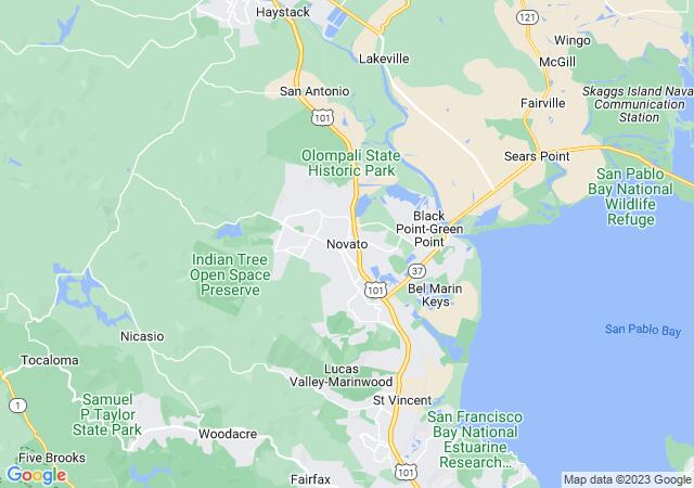 Google Map image for Novato, California