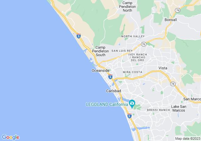 Google Map image for Oceanside, California