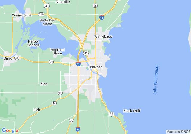 Google Map image for Oshkosh, Wisconsin