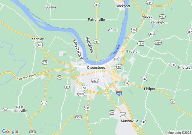 Google Map image for Owensboro, Kentucky