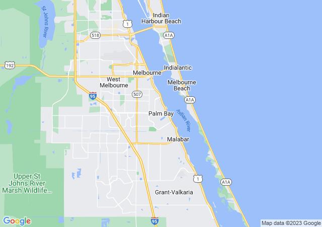 Google Map image for Palm Bay, Florida