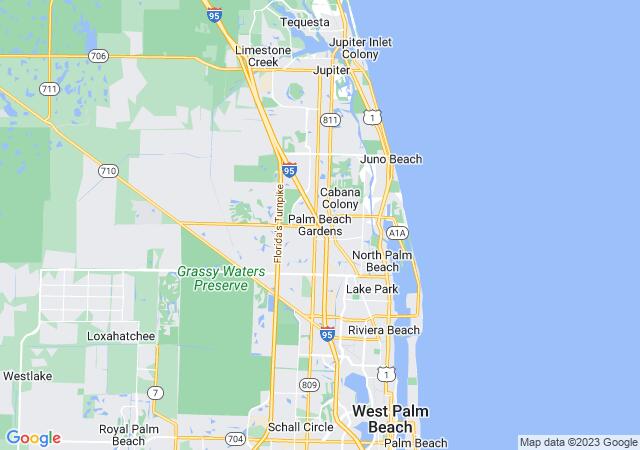 Google Map image for Palm Beach Gardens, Florida