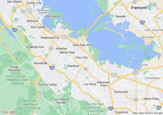 Google Map image for Palo Alto, California