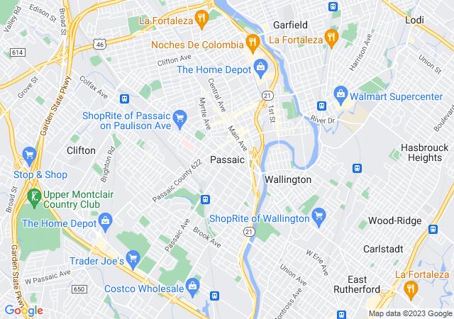 Google Map image for Passaic, New Jersey