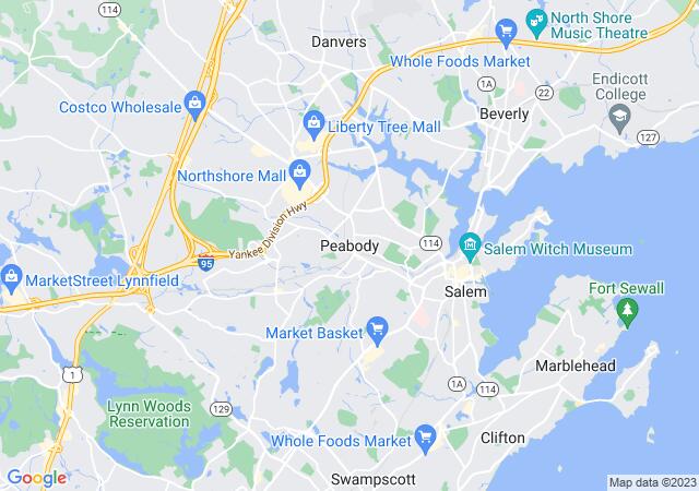Google Map image for Peabody, Massachusetts