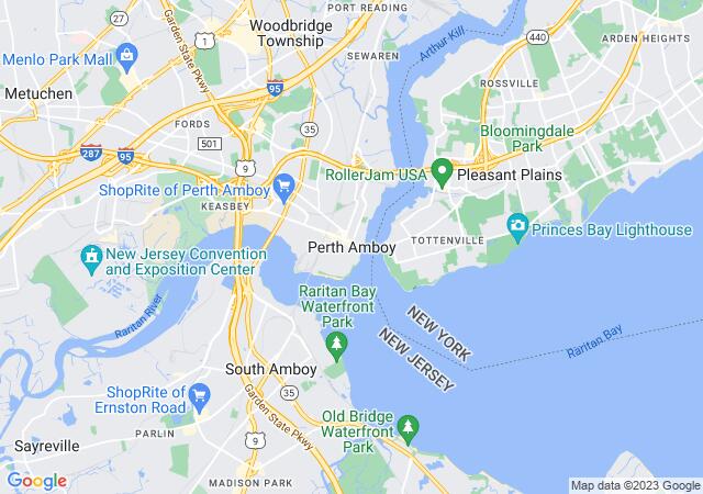 Google Map image for Perth Amboy, New Jersey