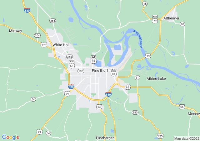 Google Map image for Pine Bluff, Arkansas