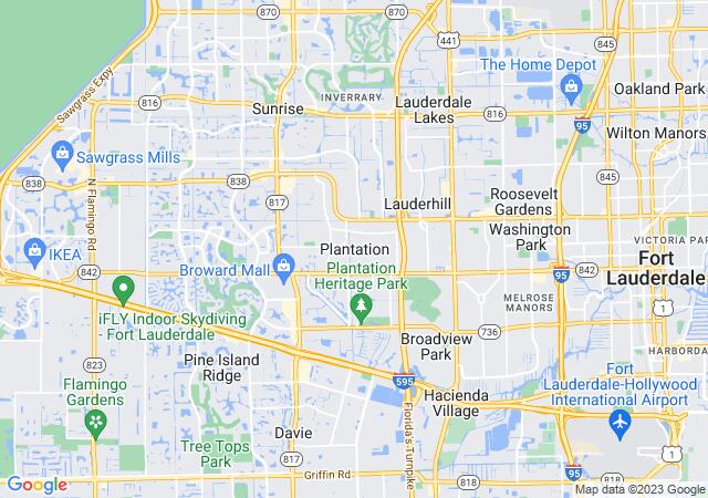 Google Map image for Plantation, Florida