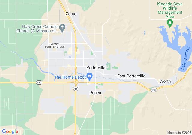 Google Map image for Porterville, California