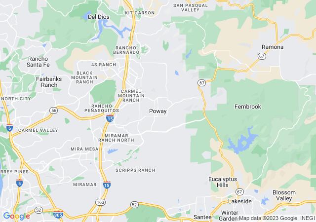 Google Map image for Poway, California