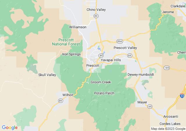 Google Map image for Prescott, Arizona