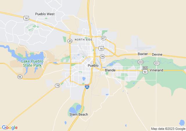 Google Map image for Pueblo, Colorado