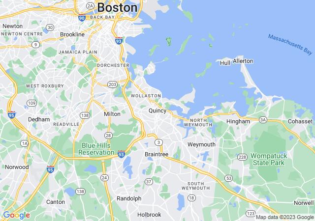 Google Map image for Quincy, Massachusetts