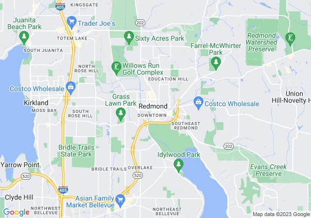 Google Map image for Redmond, Washington