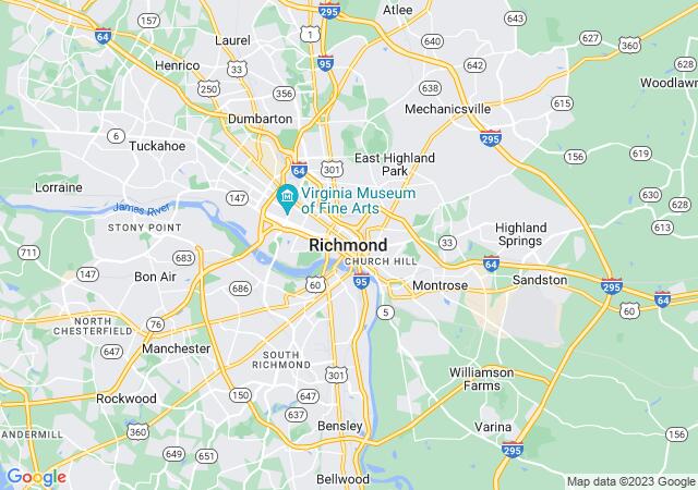 Google Map image for Richmond, Virginia