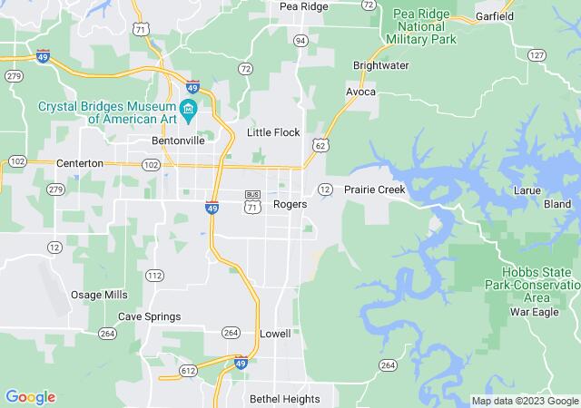 Google Map image for Rogers, Arkansas