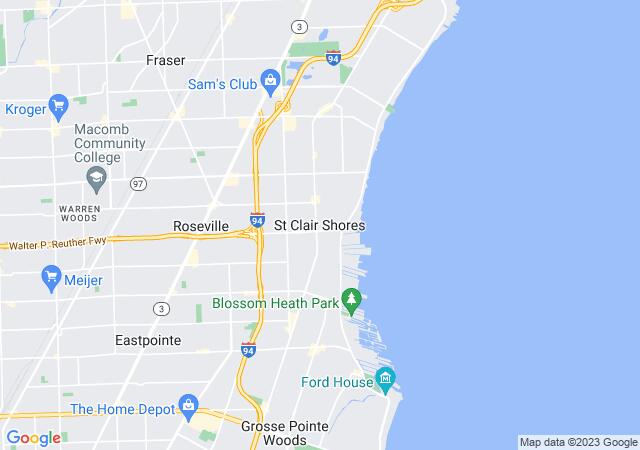 Google Map image for Saint Clair Shores, Michigan