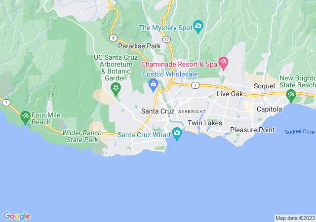 Google Map image for Santa Cruz, California