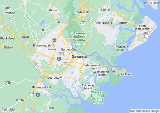 Google Map image for Savannah, Georgia