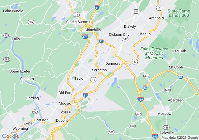 Google Map image for Scranton, Pennsylvania