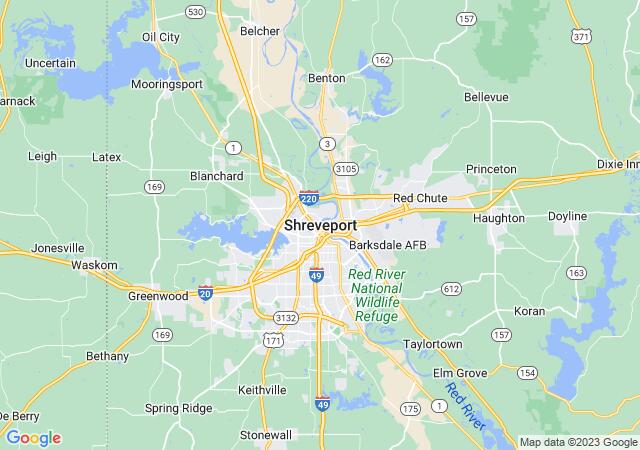 Google Map image for Shreveport, Louisiana