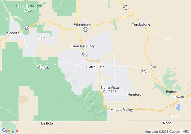 Google Map image for Sierra Vista, Arizona