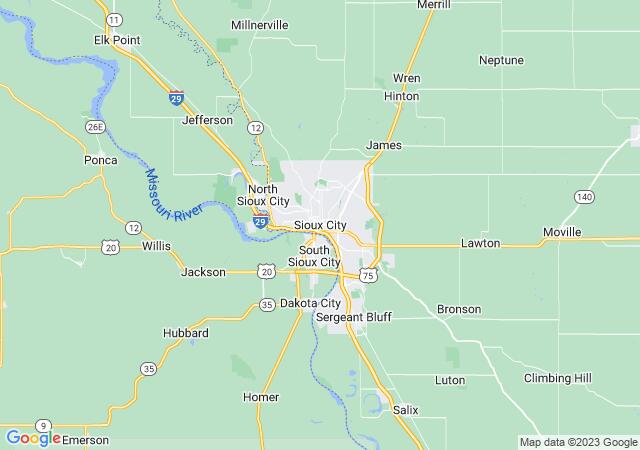 Google Map image for Sioux City, Iowa