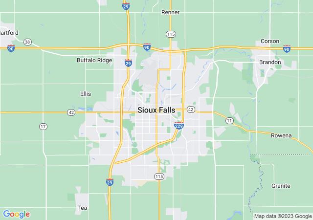 Google Map image for Sioux Falls, South Dakota