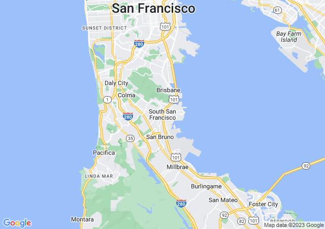 Google Map image for South San Francisco, California