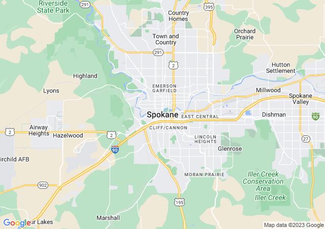 Google Map image for Spokane, Washington