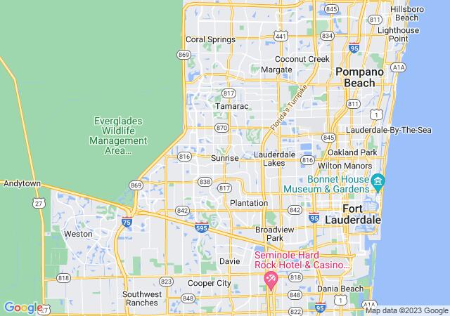 Google Map image for Sunrise, Florida