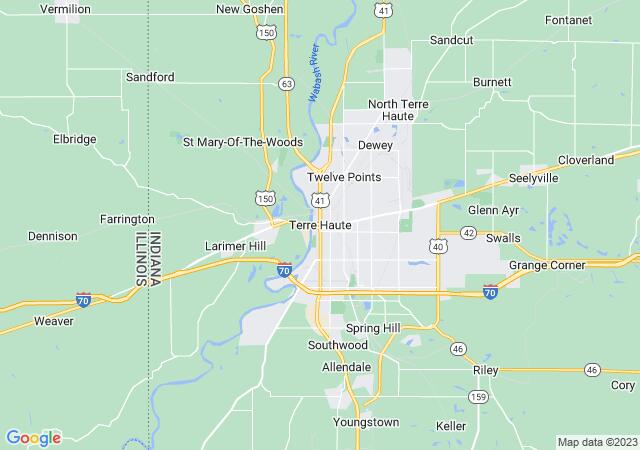 Google Map image for Terre Haute, Indiana