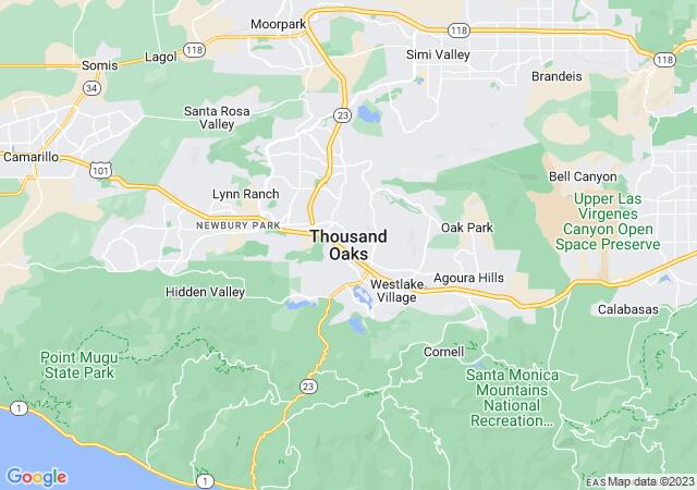 Google Map image for Thousand Oaks, California