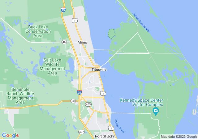Google Map image for Titusville, Florida