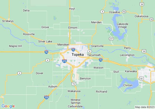 Google Map image for Topeka, Kansas