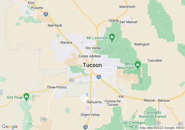 Google Map image for Tucson, Arizona