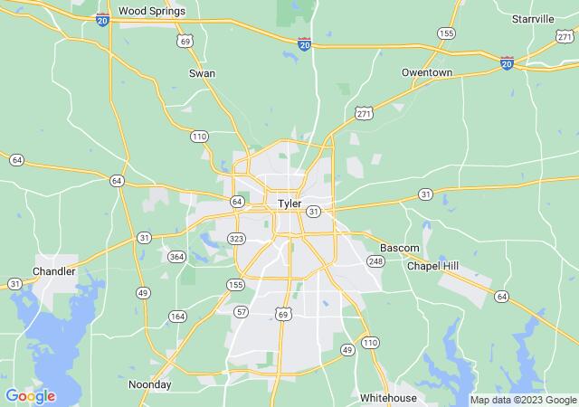 Google Map image for Tyler, Texas