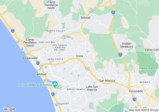 Google Map image for Vista, California