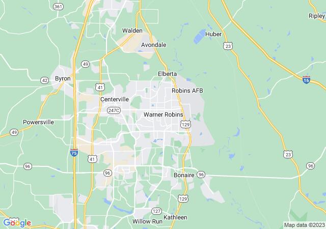 Google Map image for Warner Robins, Georgia