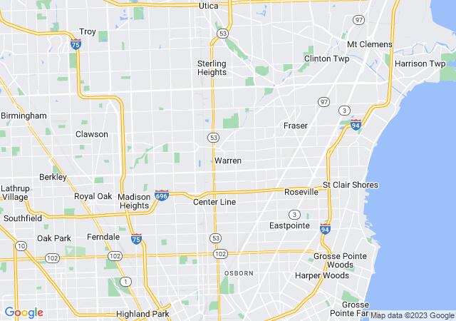 Google Map image for Warren, Michigan
