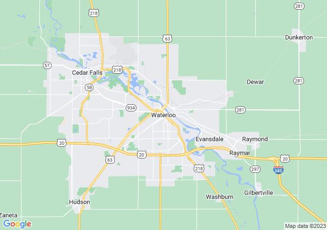 Google Map image for Waterloo, Iowa