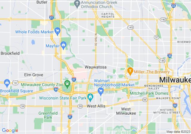 Google Map image for Wauwatosa, Wisconsin