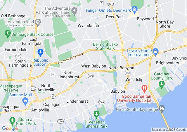 Google Map image for West Babylon, New York
