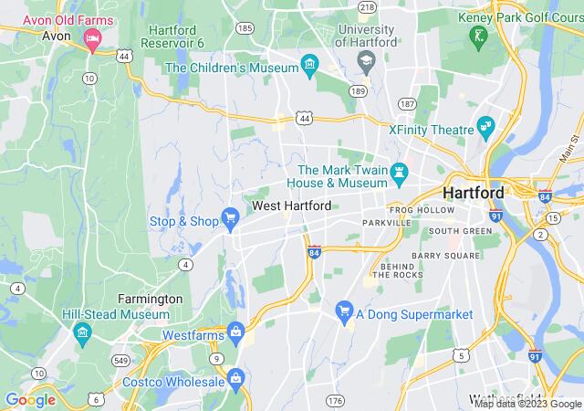 Google Map image for West Hartford, Connecticut