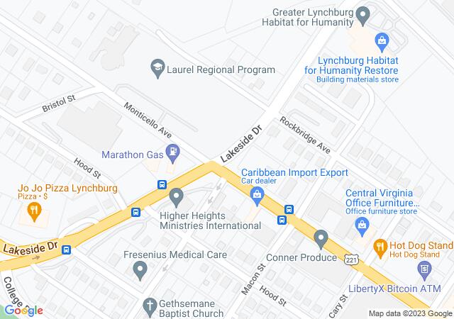Google Map image for West Lynchburg, Virginia