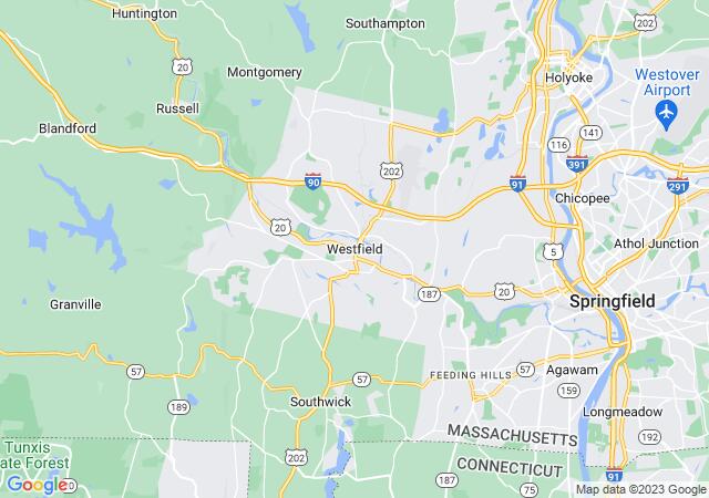 Google Map image for Westfield, Massachusetts