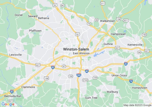 Google Map image for Winston-Salem, North Carolina