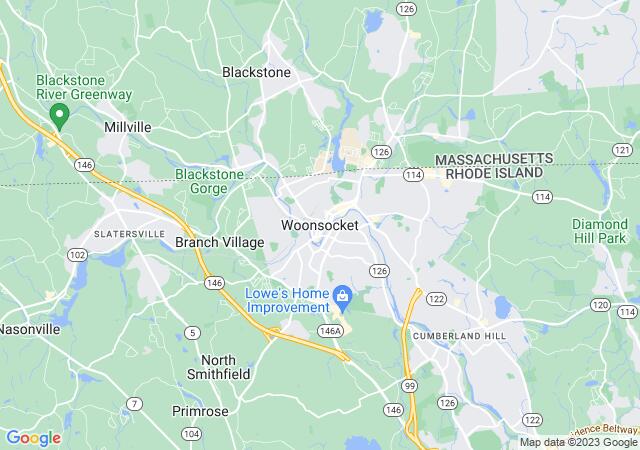 Google Map image for Woonsocket, Rhode Island