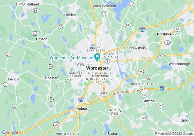 Google Map image for Worcester, Massachusetts