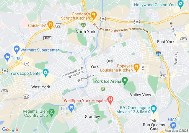 Google Map image for York, Pennsylvania
